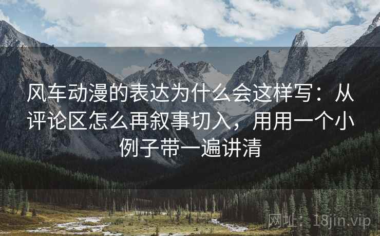 风车动漫的表达为什么会这样写：从评论区怎么再叙事切入，用用一个小例子带一遍讲清